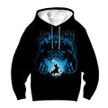 Yugioh Dark Magician Standing Before Giant Blue Figure Anime Apparel