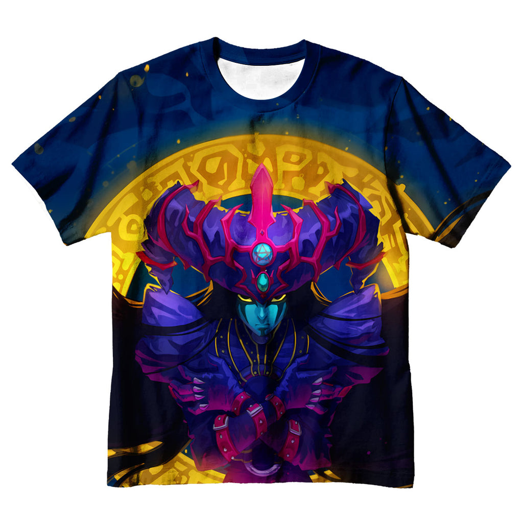 Yugioh Dark Magician Standing With Blue Mystic Symbols Anime Apparel
