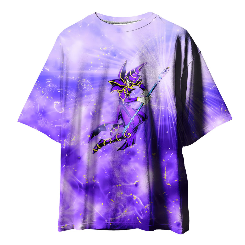 Yugioh Dark Magician Surrounded By Purple Glowing Energy Anime Apparel