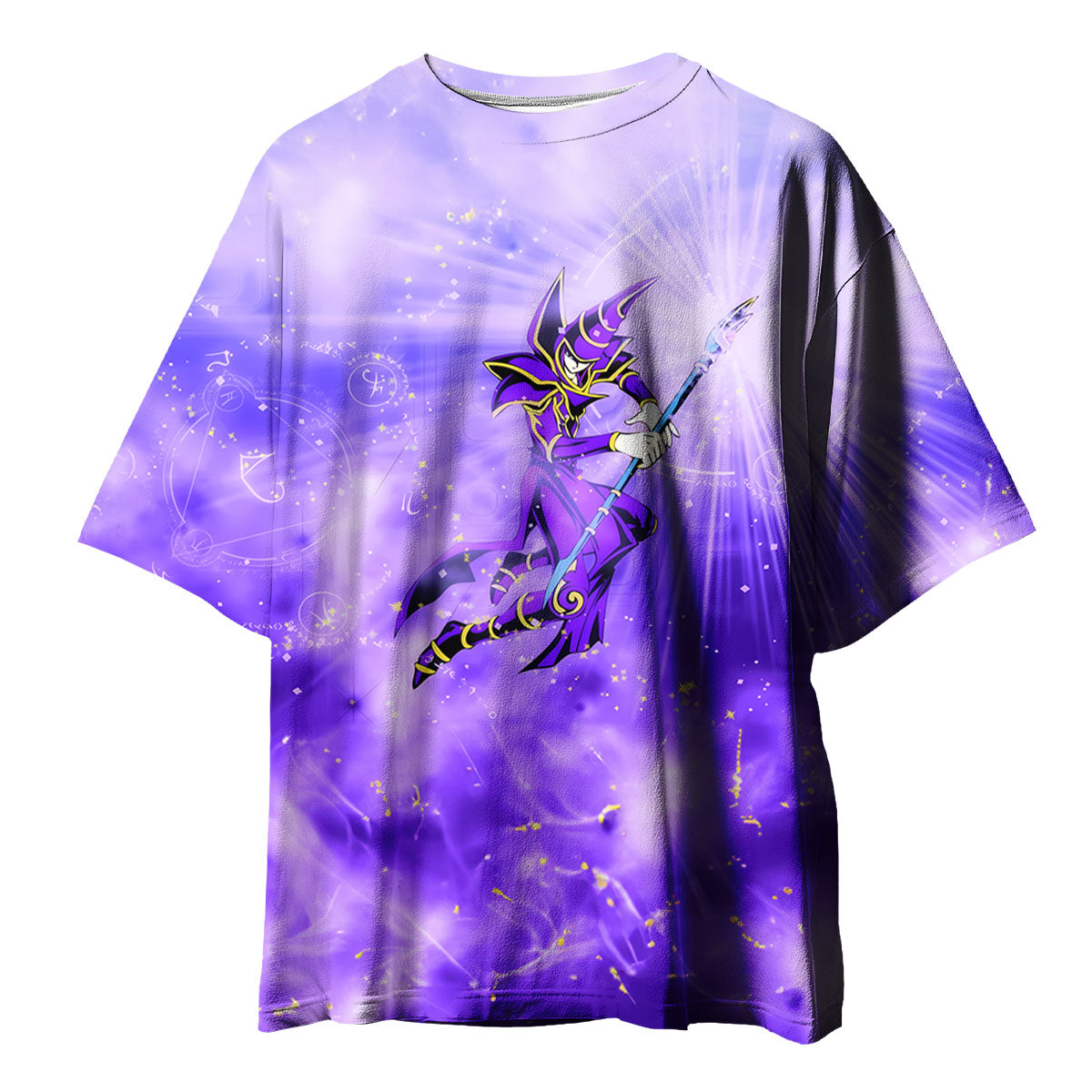 Yugioh Dark Magician Surrounded By Purple Glowing Energy Anime Apparel