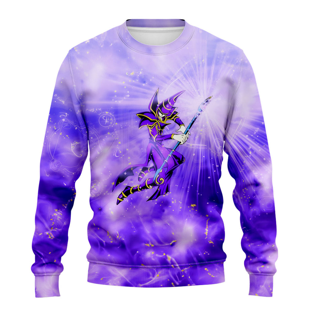 Yugioh Dark Magician Surrounded By Purple Glowing Energy Anime Apparel