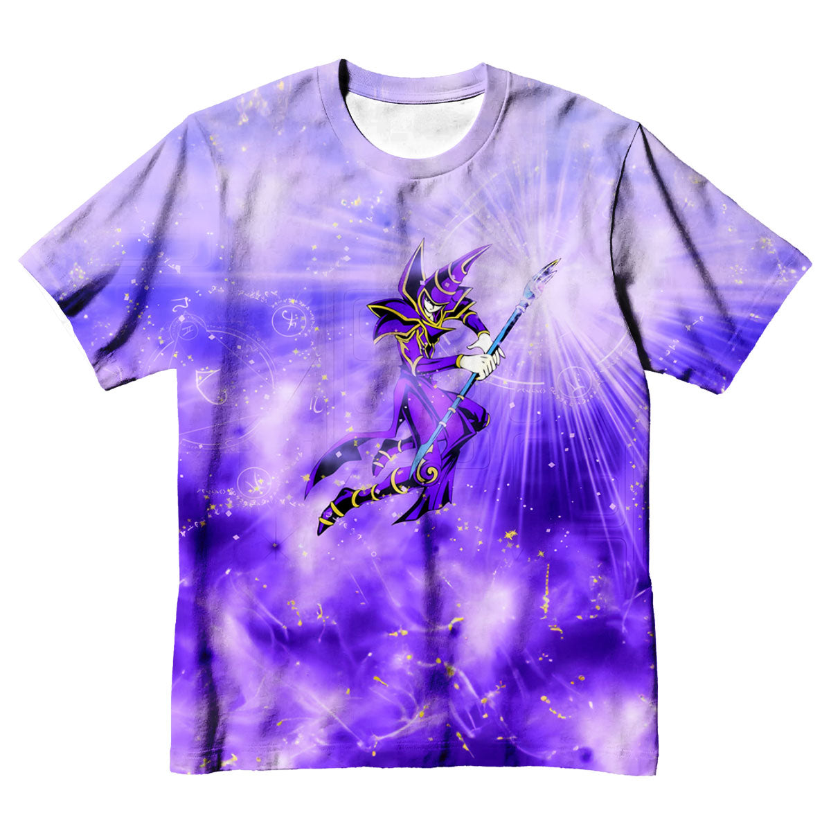 Yugioh Dark Magician Surrounded By Purple Glowing Energy Anime Apparel