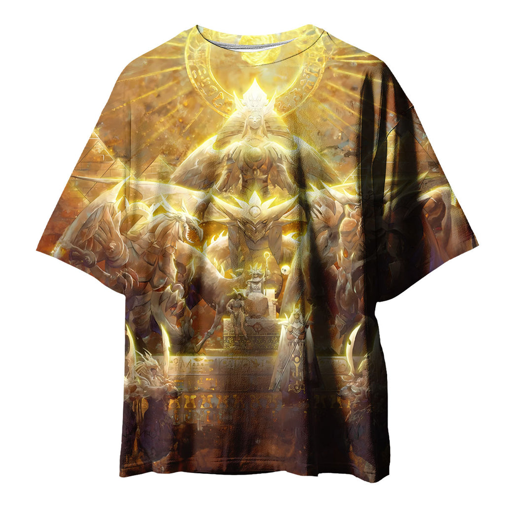 Yugioh Egyptian God Cards Standing In Golden Radiance Anime Apparel