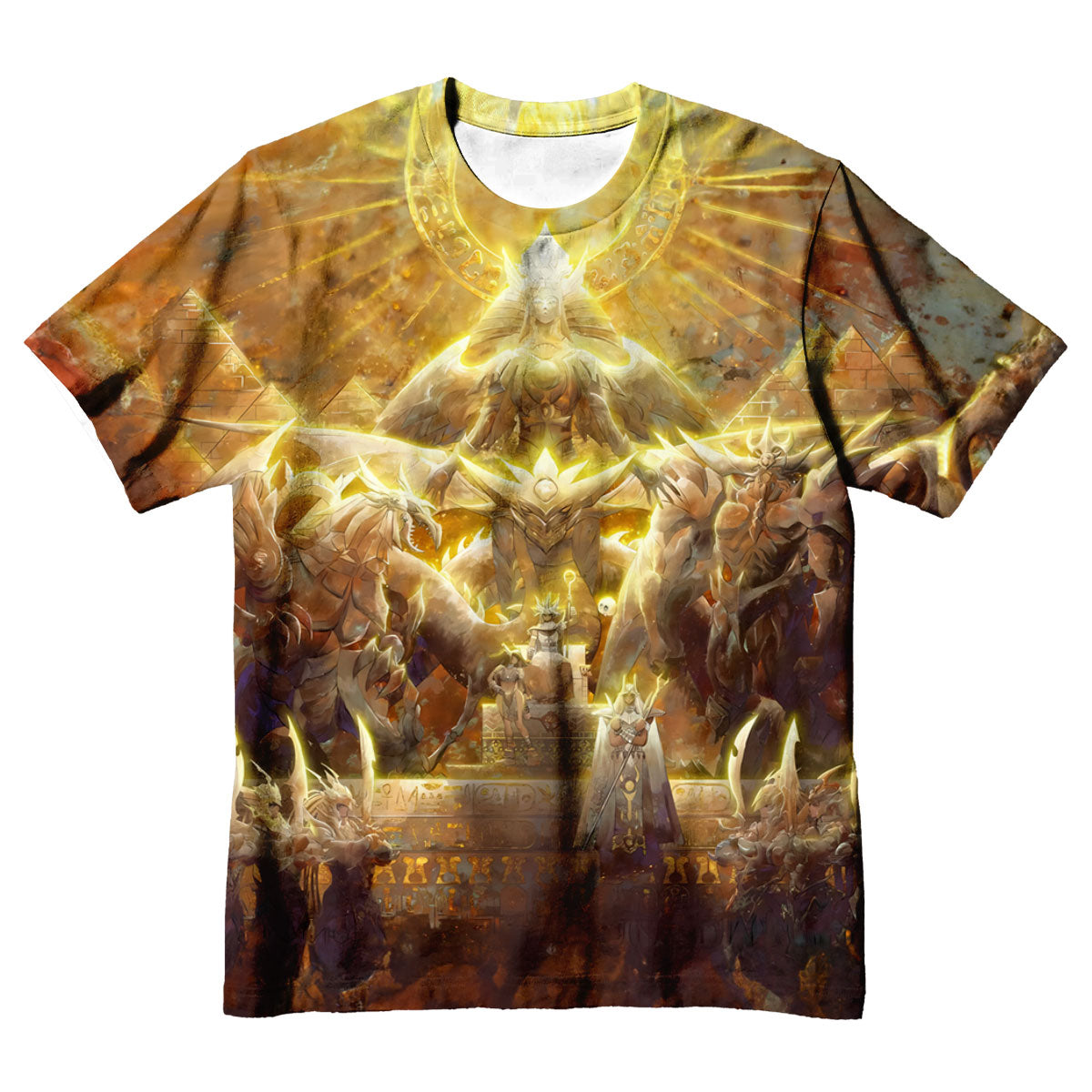 Yugioh Egyptian God Cards Standing In Golden Radiance Anime Apparel