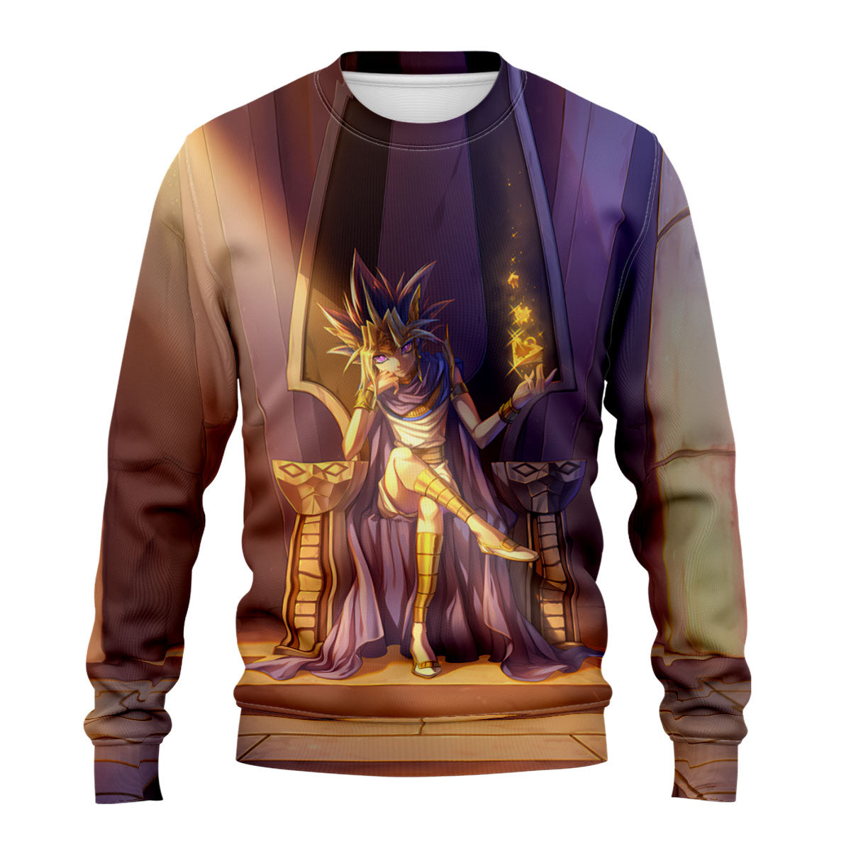 Yugioh Pharaoh Atem Sitting On Purple Throne Anime Apparel