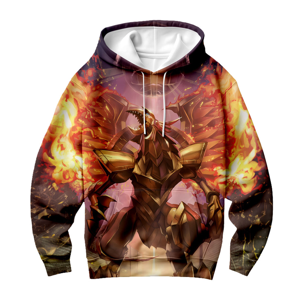 Yugioh Redeyes Blazing Winged Dragon With Fiery Red And Golden Flames Anime Apparel