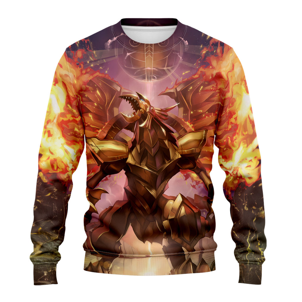 Yugioh Redeyes Blazing Winged Dragon With Fiery Red And Golden Flames Anime Apparel