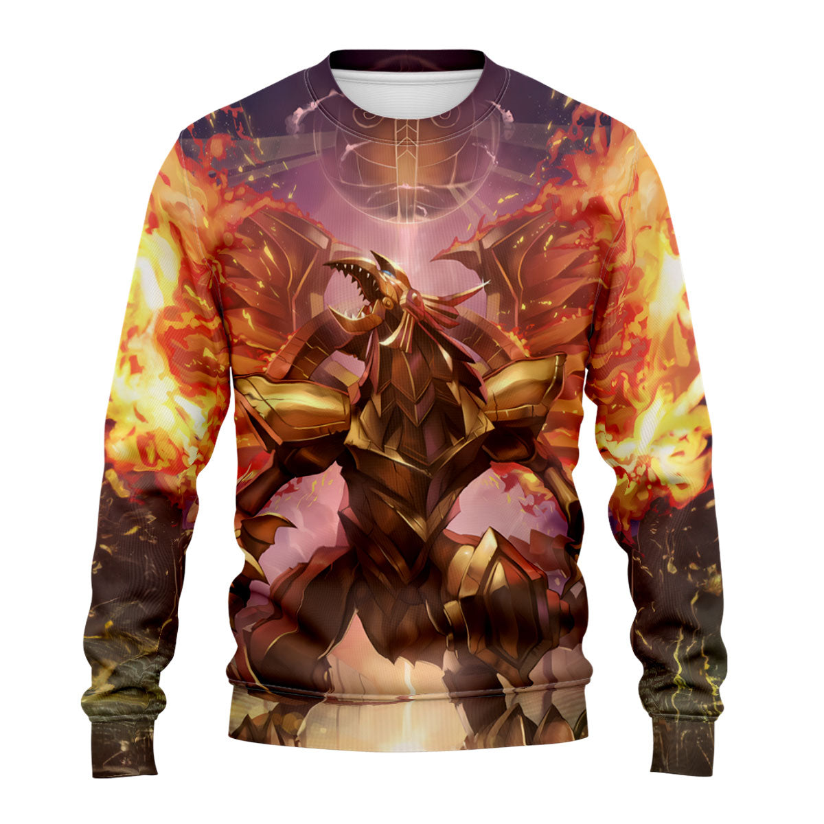 Yugioh Redeyes Blazing Winged Dragon With Fiery Red And Golden Flames Anime Apparel