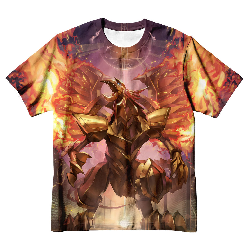 Yugioh Redeyes Blazing Winged Dragon With Fiery Red And Golden Flames Anime Apparel
