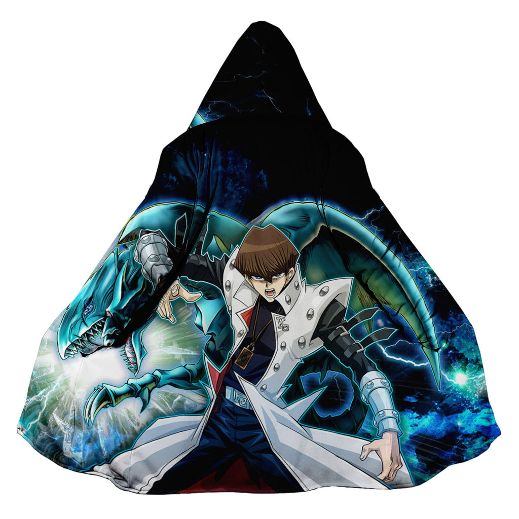 Yugioh Seto Kaiba Holding Blue Eyes White Dragon Card Deck Anime Apparel