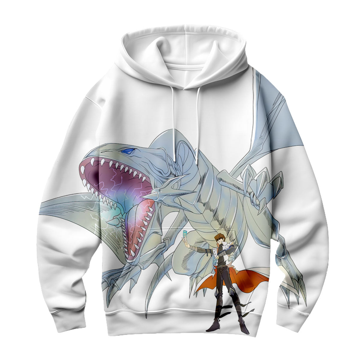 Yugioh Seto Kaiba With Blueeyes White Dragon Standing Anime Apparel