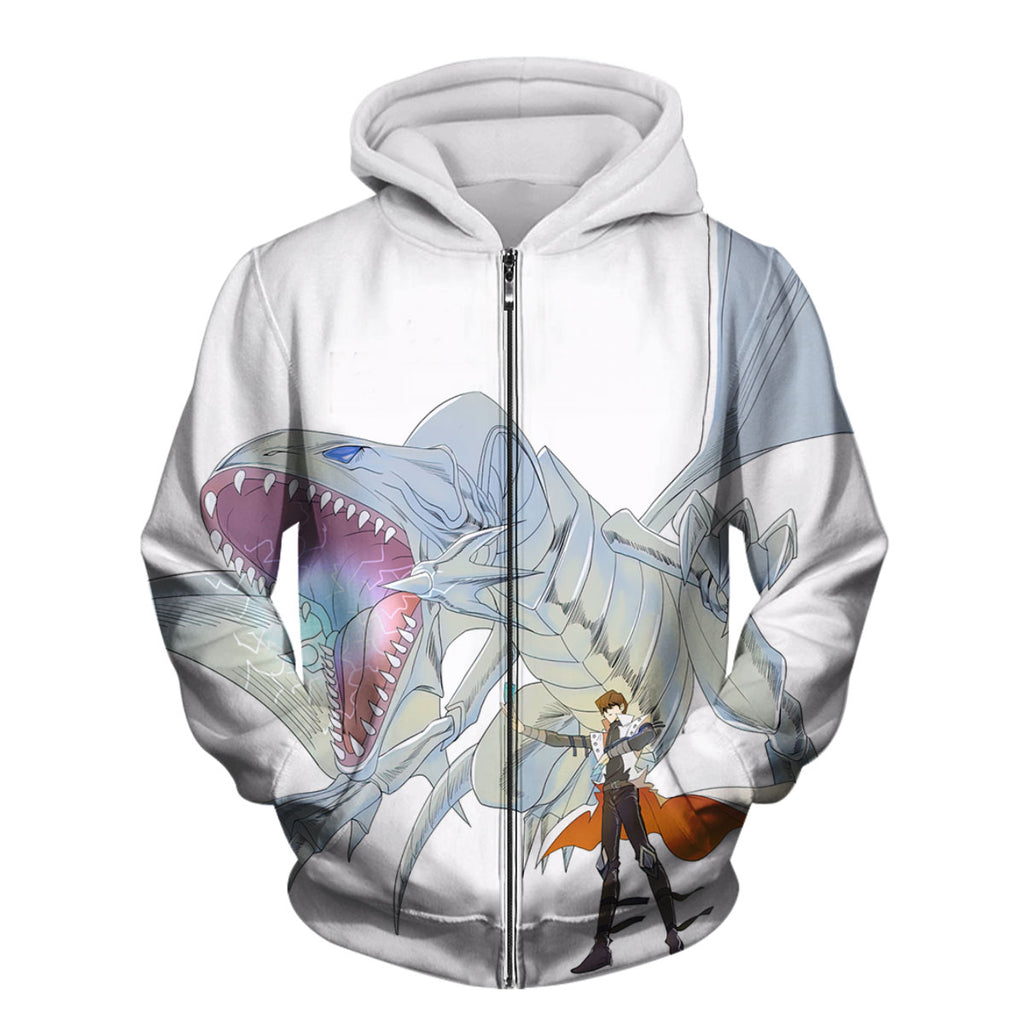 Yugioh Seto Kaiba With Blueeyes White Dragon Standing Anime Apparel