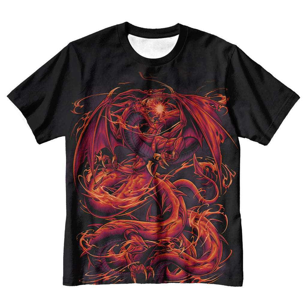 Yugioh Slifer The Sky Dragon Coiled In Crimson Aura Anime Apparel
