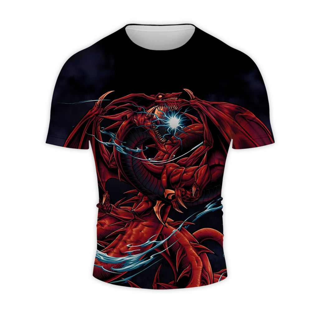 Yugioh Slifer The Sky Dragon Glowing Blue Energy Red Aura Anime Apparel
