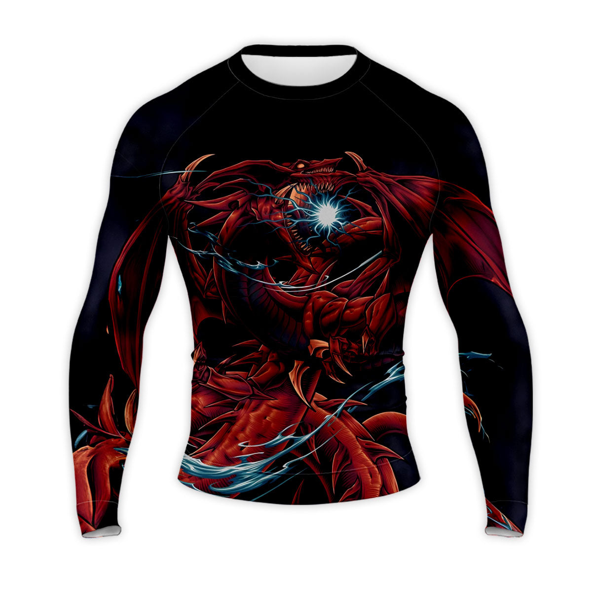 Yugioh Slifer The Sky Dragon Glowing Blue Energy Red Aura Anime Apparel