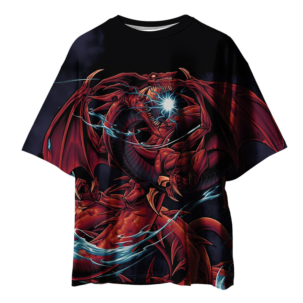 Yugioh Slifer The Sky Dragon Glowing Blue Energy Red Aura Anime Apparel
