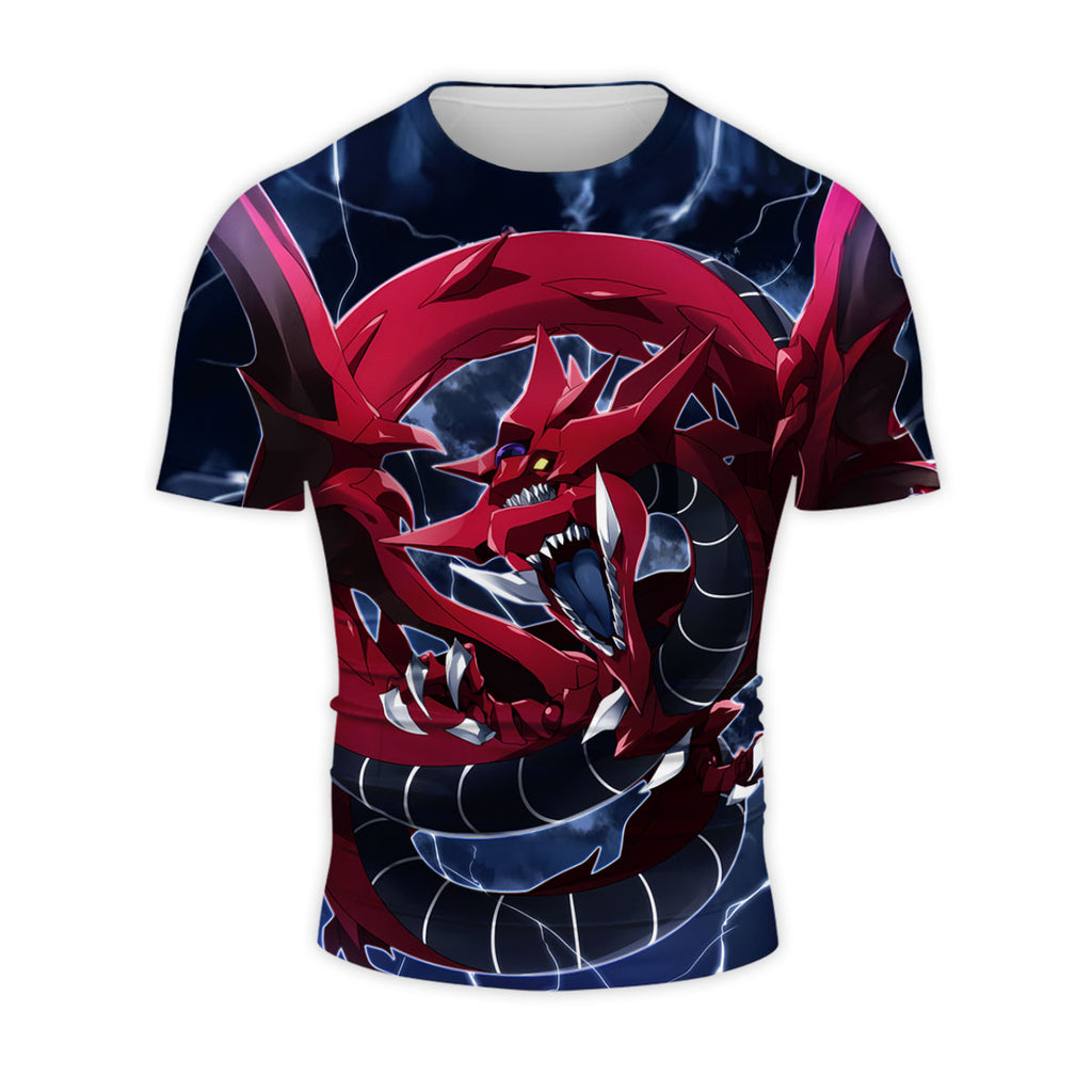Yugioh Slifer The Sky Dragon Redblack With Lightning Anime Apparel