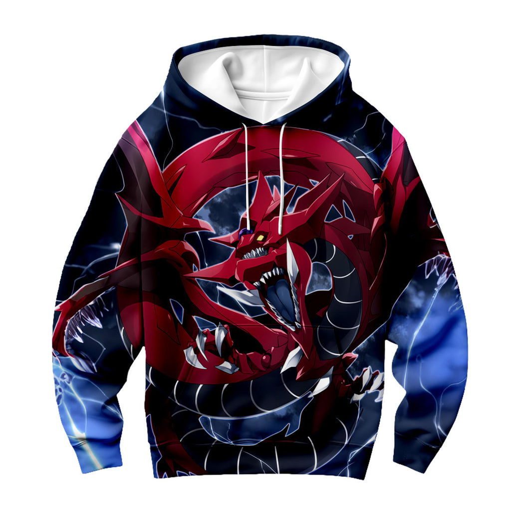 Yugioh Slifer The Sky Dragon Redblack With Lightning Anime Apparel