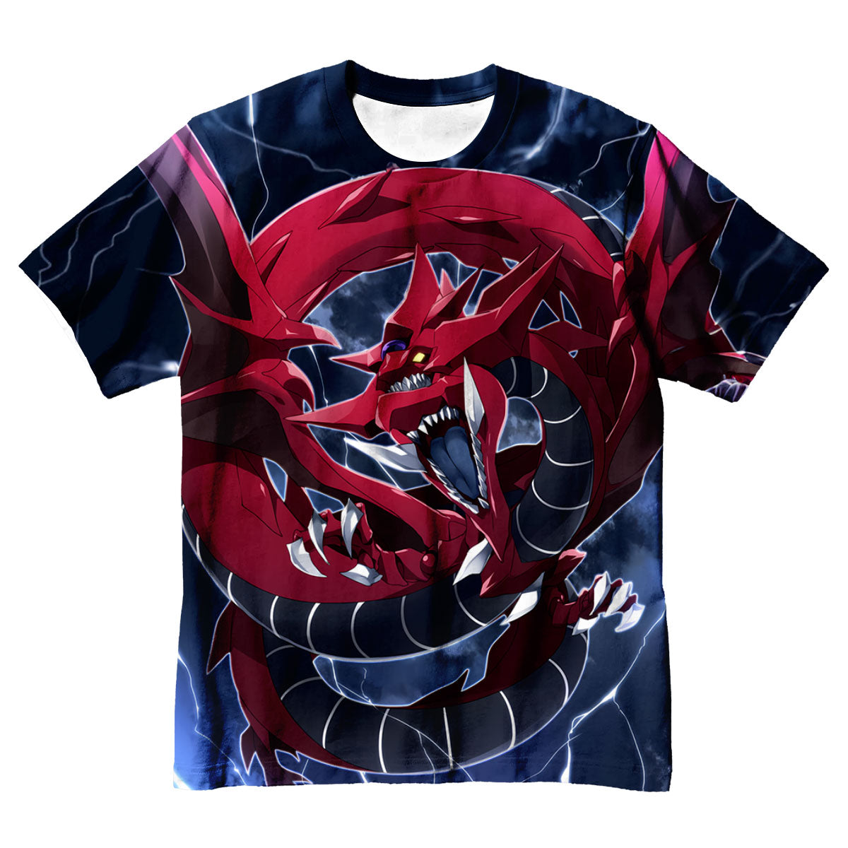 Yugioh Slifer The Sky Dragon Redblack With Lightning Anime Apparel