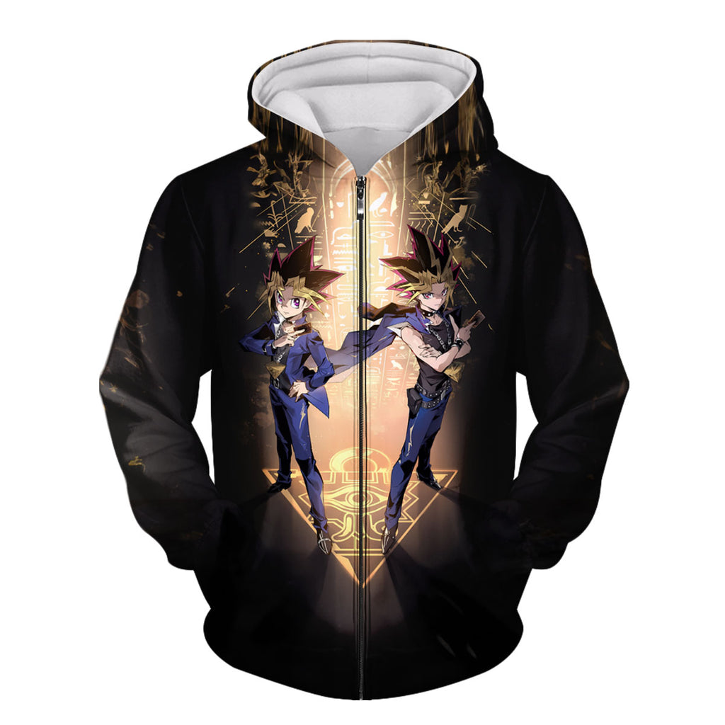 Yugioh Yugi Muto Dark Yugi Standing Amid Ancient Dark Symbols Anime Apparel