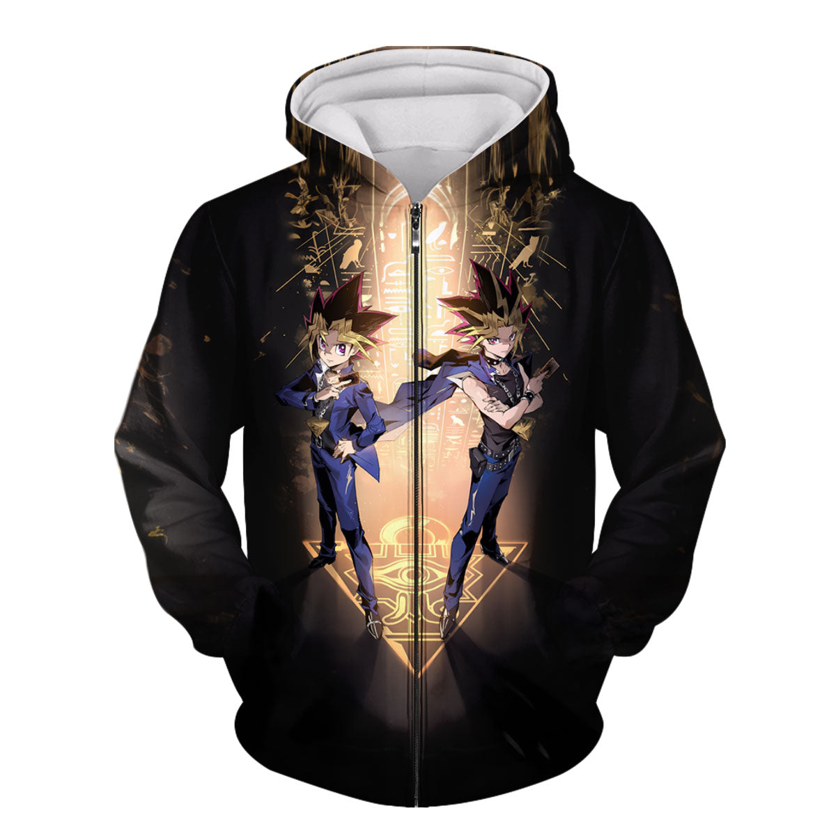 Yugioh Yugi Muto Dark Yugi Standing Amid Ancient Dark Symbols Anime Apparel