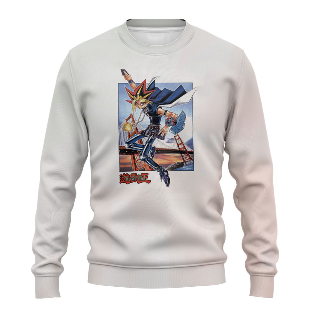 Yugioh Yugi Muto Holding Blue Card Classic Cover Pose Anime Apparel