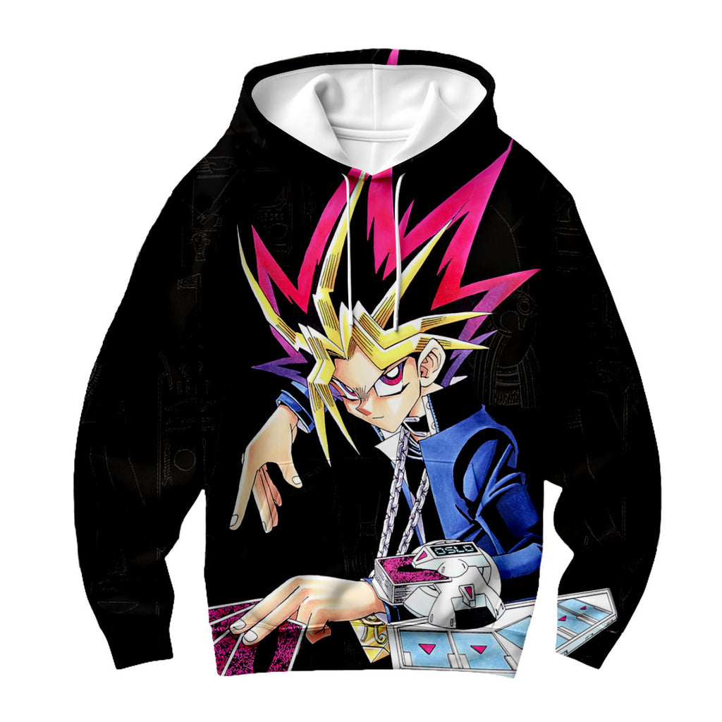 Yugioh Yugi Muto Holding Blue Card During Duel Anime Apparel