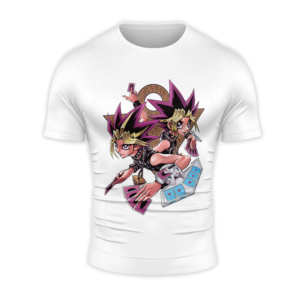 Yugioh Yugi Muto Holding Purple Card In Duel Anime Apparel