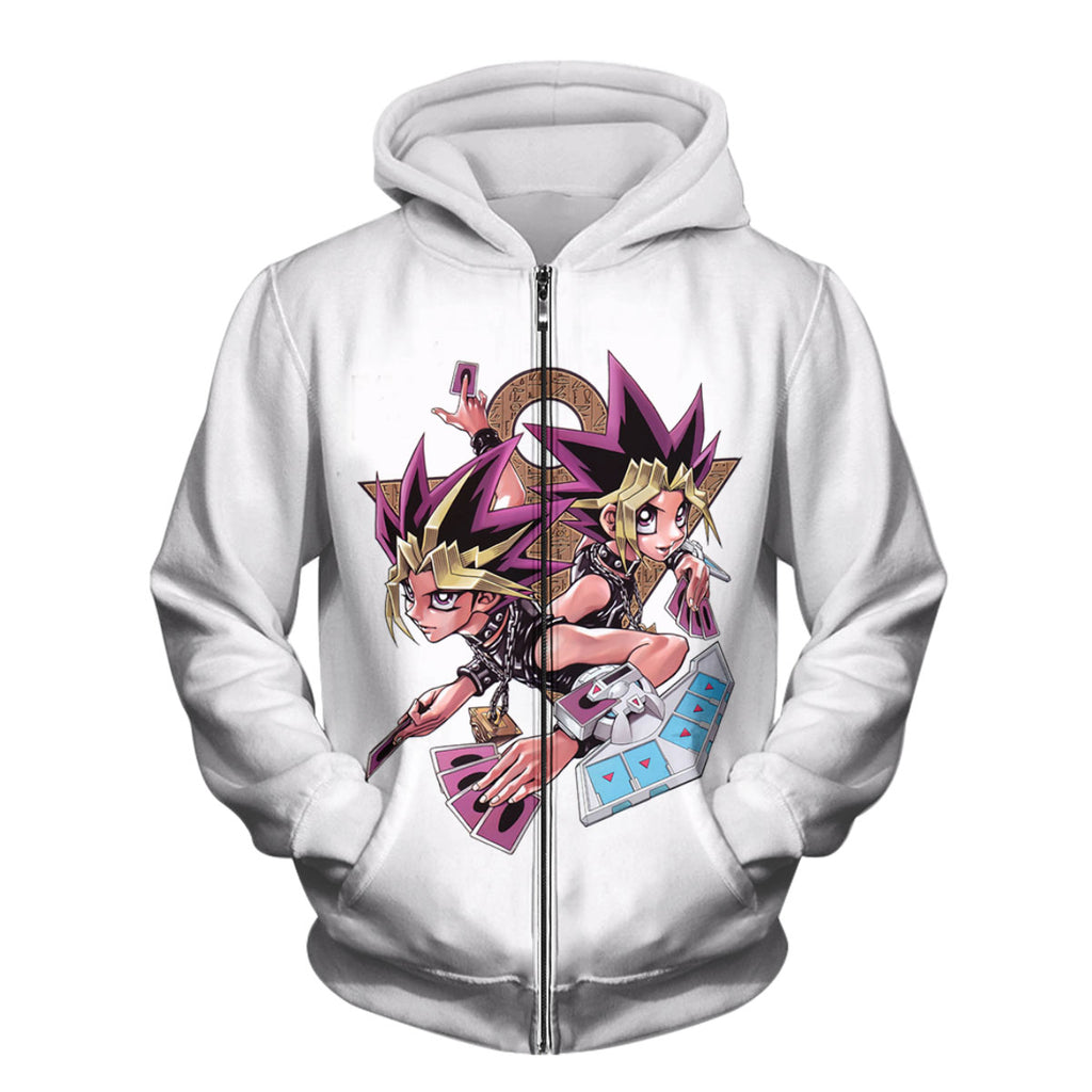 Yugioh Yugi Muto Holding Purple Card In Duel Anime Apparel