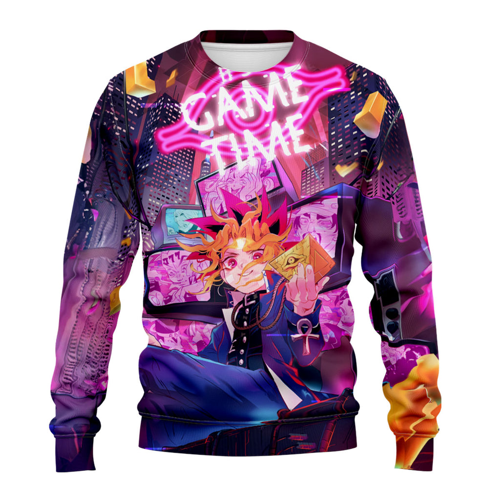 Yugioh Yugi Muto Sitting Inside Pink Television Anime Apparel