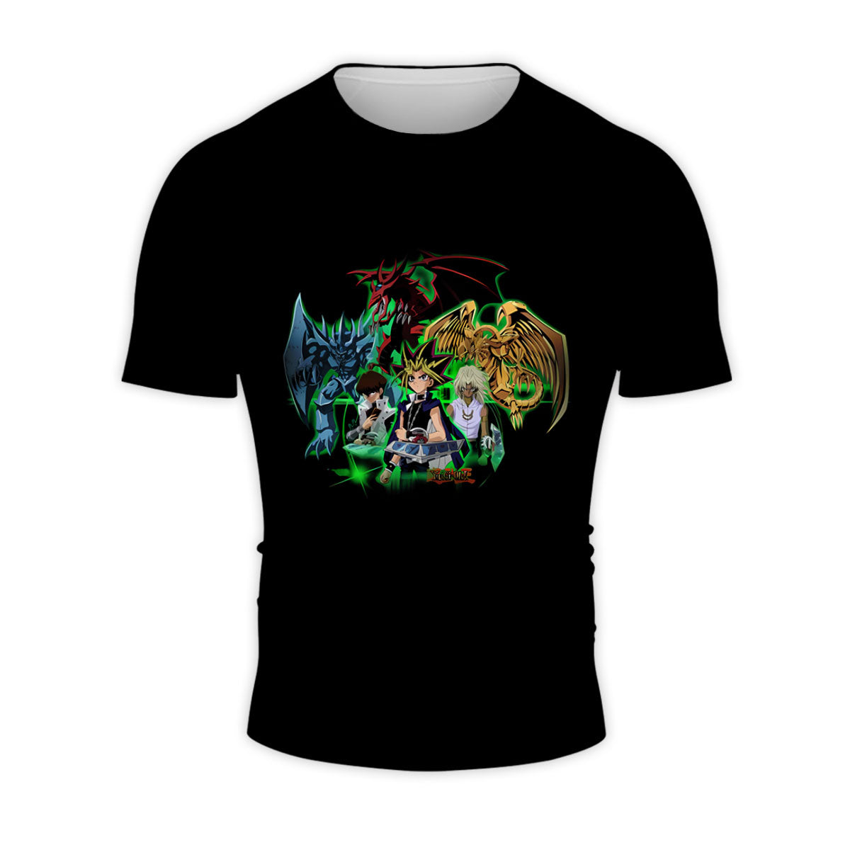 Yugioh Yugi Muto With Green Monster In Duel Stance Anime Apparel