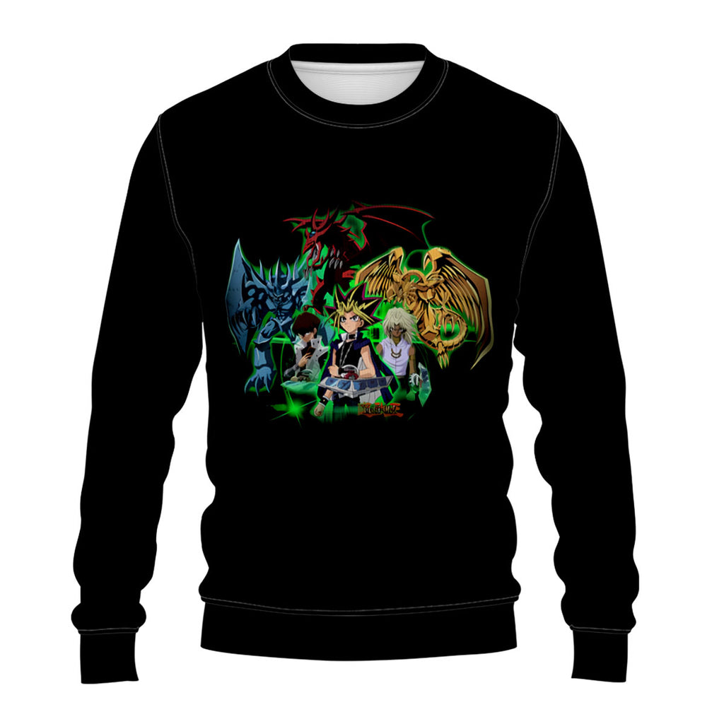 Yugioh Yugi Muto With Green Monster In Duel Stance Anime Apparel
