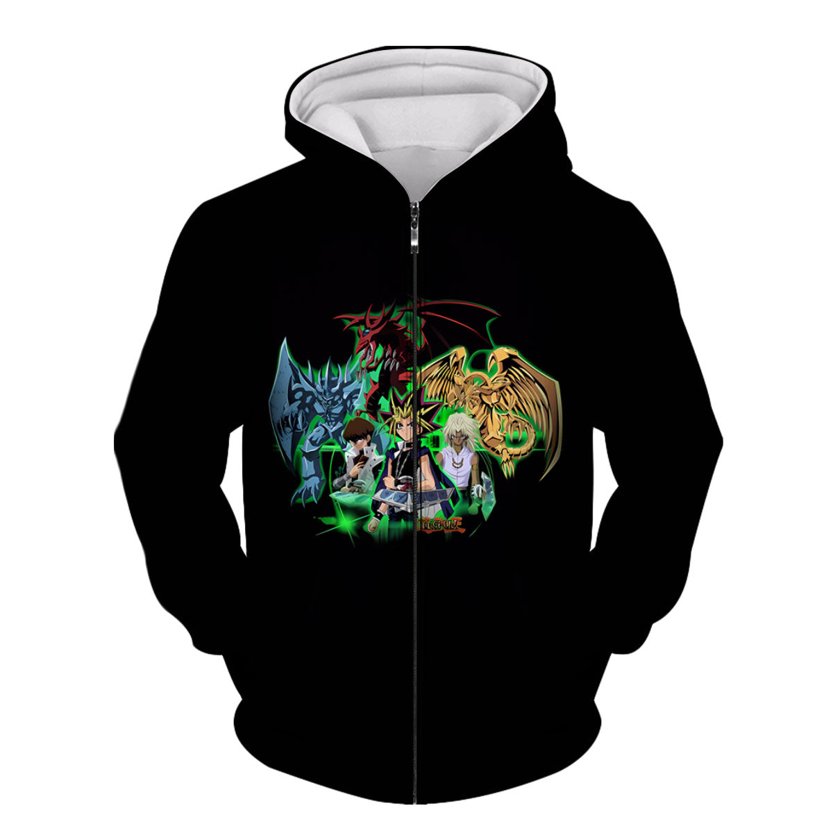 Yugioh Yugi Muto With Green Monster In Duel Stance Anime Apparel
