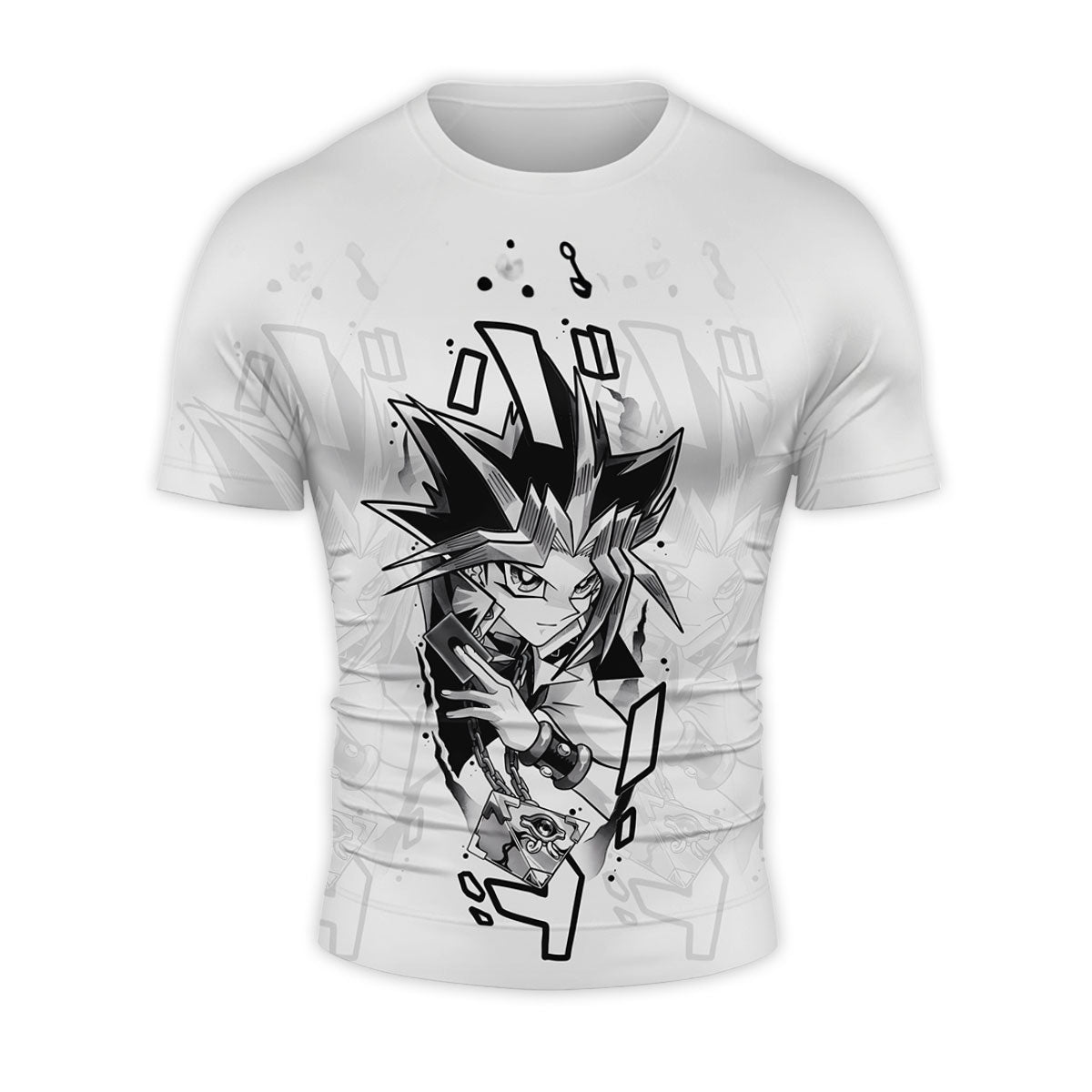 Yugioh Yugi Mutou Black And White Monochrome Art Anime Apparel