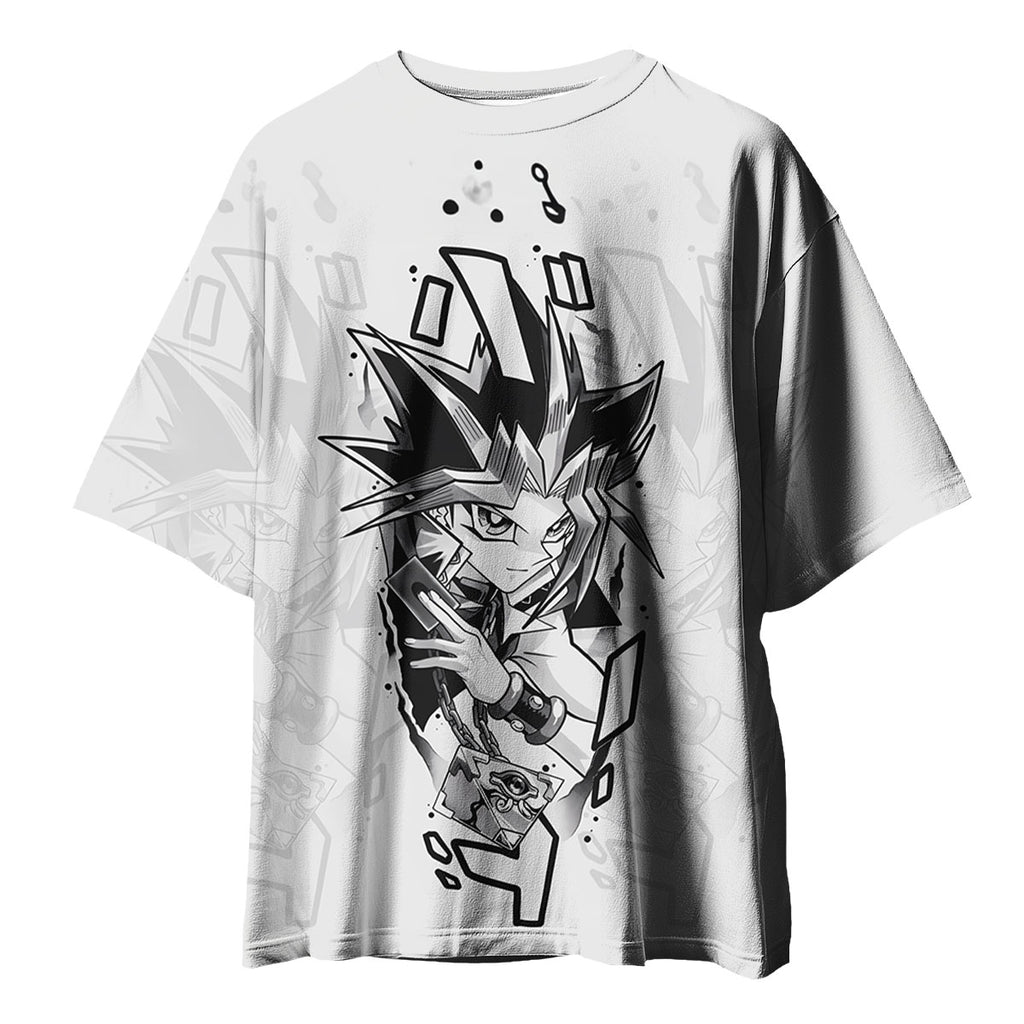 Yugioh Yugi Mutou Black And White Monochrome Art Anime Apparel