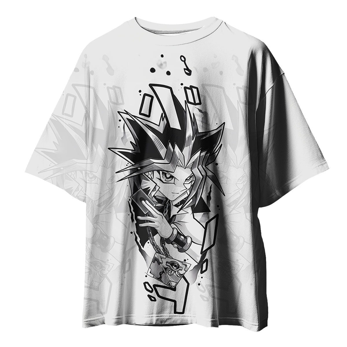 Yugioh Yugi Mutou Black And White Monochrome Art Anime Apparel