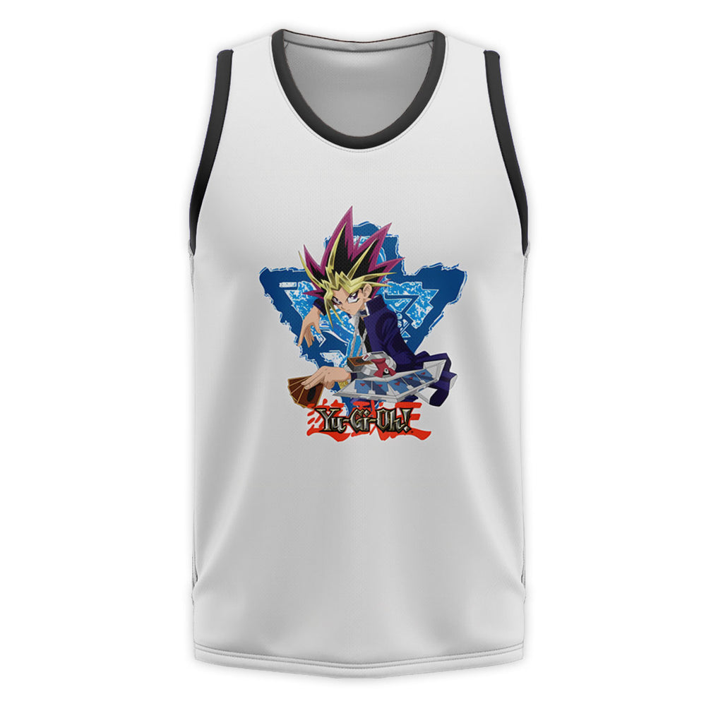 Yugioh Yugi Mutou Holding Blue Card In Duel Anime Apparel