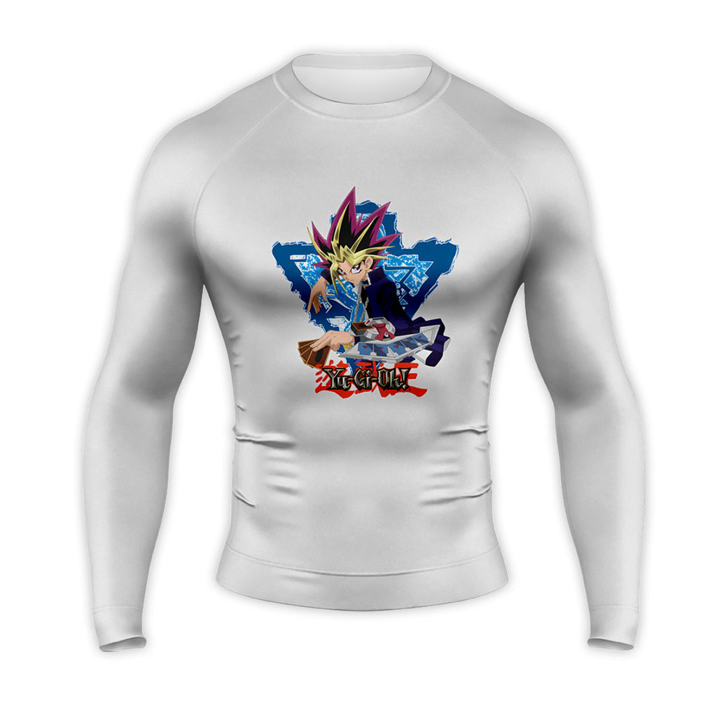 Yugioh Yugi Mutou Holding Blue Card In Duel Anime Apparel