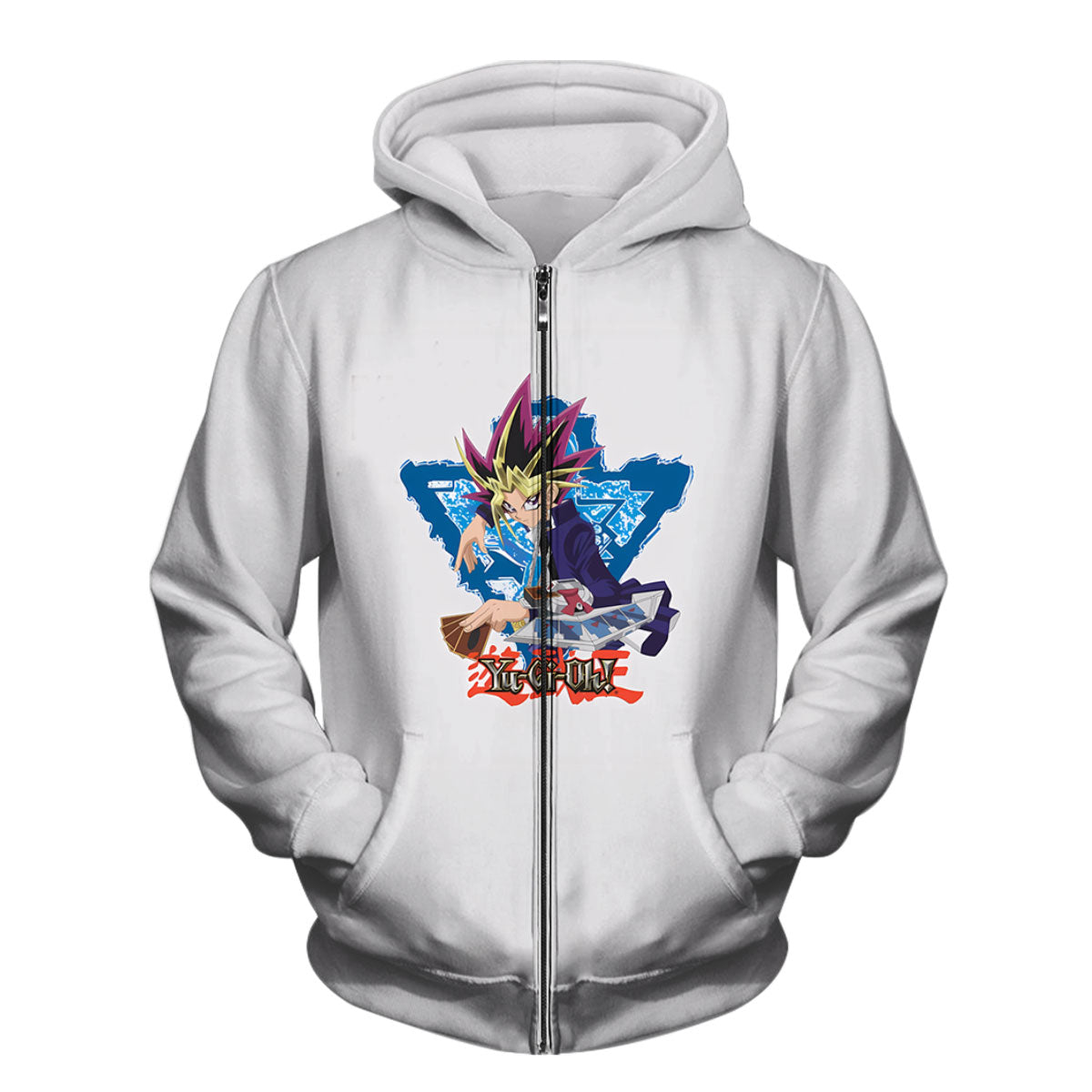 Yugioh Yugi Mutou Holding Blue Card In Duel Anime Apparel