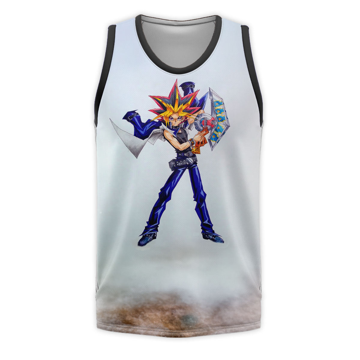 Yugioh Yugi Mutou Holding Blue Duel Disk Yugioh Anime Apparel