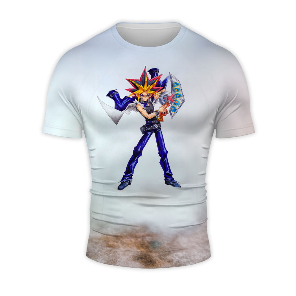 Yugioh Yugi Mutou Holding Blue Duel Disk Yugioh Anime Apparel