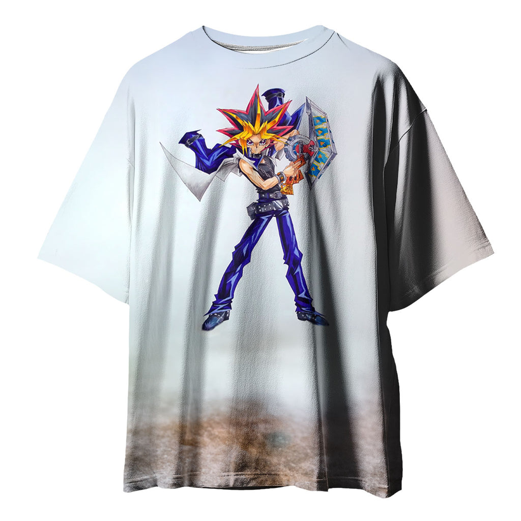 Yugioh Yugi Mutou Holding Blue Duel Disk Yugioh Anime Apparel