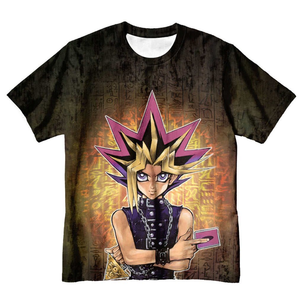 Yugioh Yugi Mutou Holding Dark Card Before Stele Anime Apparel